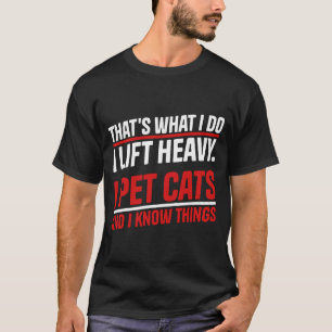 Camiseta Animada de Gato Levantando Peso no Treino