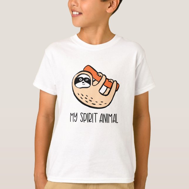 Camiseta animada de preguiça engraçada (Frente)