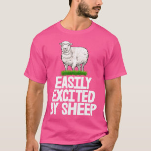 Camiseta Animado Com Facilidade Com Ovelhas Brancas