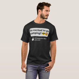 Camiseta Animado para ir acampar, mosquito engraçado feliz 