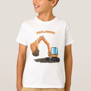 Camiseta Animador de escavação laranja-branca