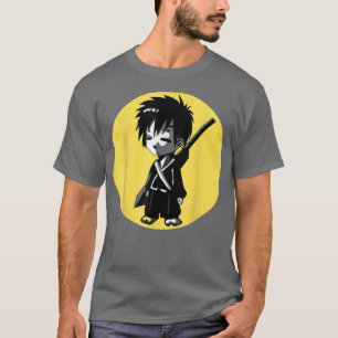 Camiseta Animador japonês Samurai Warrior Boy Yellow Su