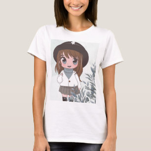 Camiseta animadora com flores