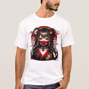 Camiseta Animadora japonesa Kawaii Gótica Waifu Otaku Oni
