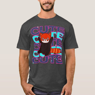 Camiseta Animais adoráveis Cinza de Panda Vermelha e Azure