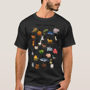 Camiseta Animais alemães alfabeto A Z ABC do mundo animal