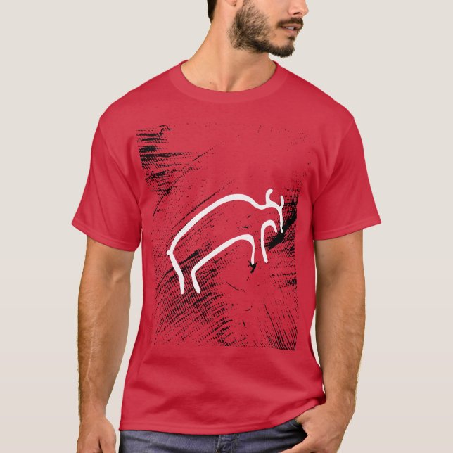 Camiseta Animais Antigos - Touro Pré-Histórico (Frente)
