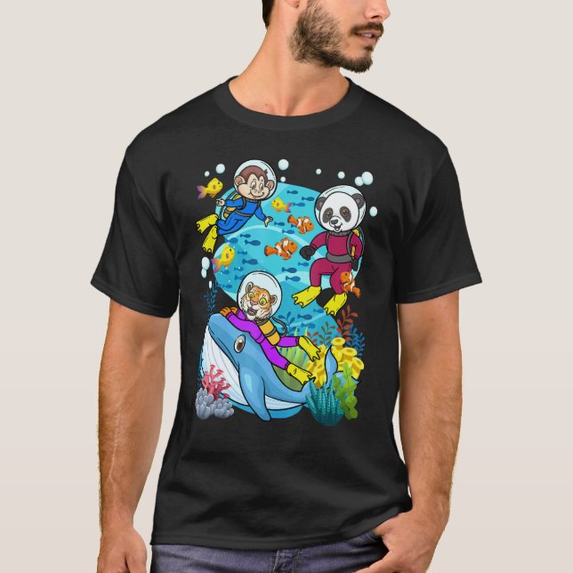Camiseta Animais Aquáticos Incríveis e Tema de Oceano para  (Frente)