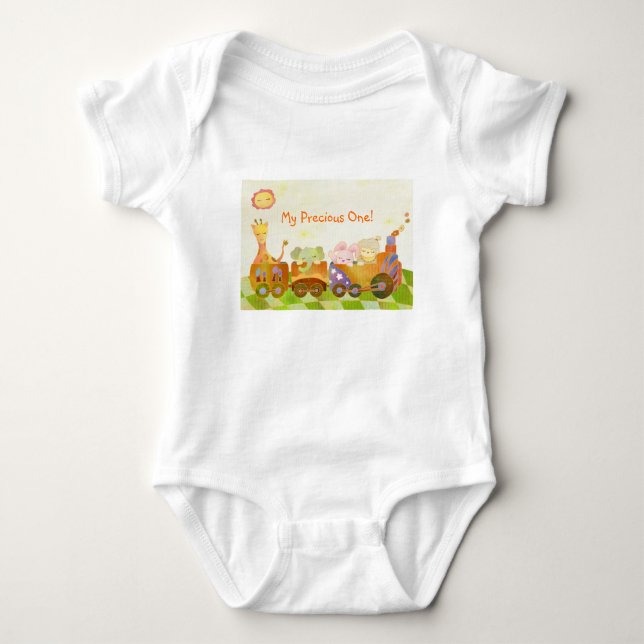 Camiseta Animais bonitos do bebê no trem de Choo Choo (Frente)
