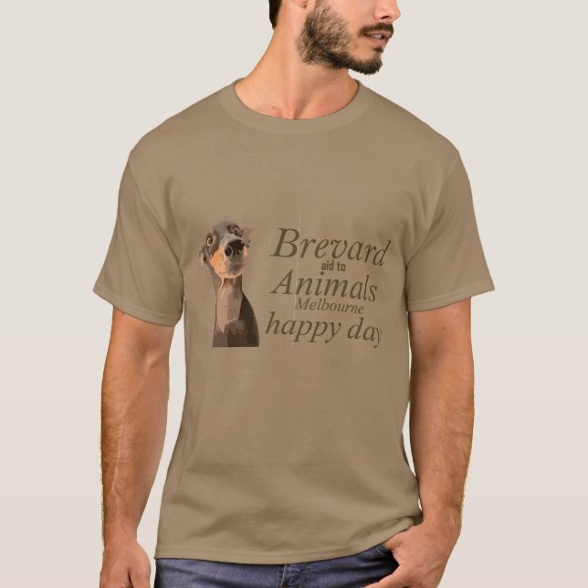 Camiseta animais cachorro feliz dia design presente retrô (Frente)