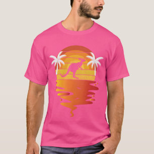 Camiseta Animais canguru pôr do sol retrô anos 70 vintage C