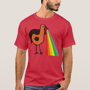Camiseta Animais com Rainbow Puke Ação de Graças na Turquia