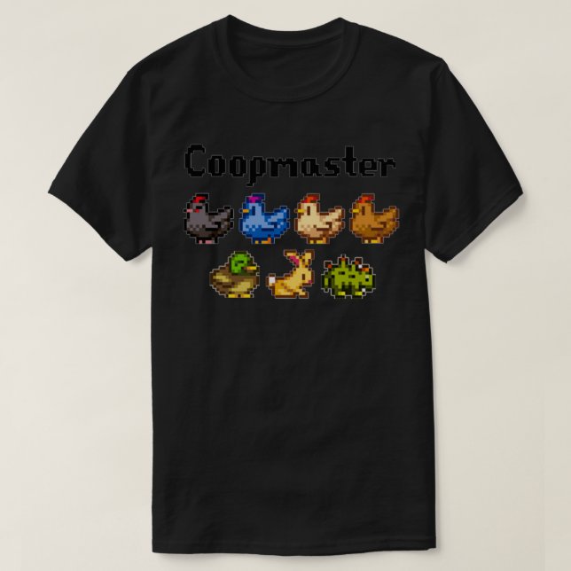 Camiseta Animais Coopmaster Coop do Vale do Stardew (Frente do Design)
