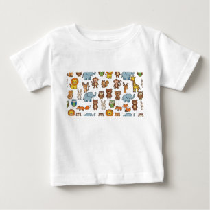 Camiseta Animais crianças desenho crayon lápis de cor