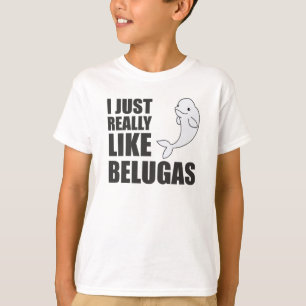 Camiseta Animais Curiosos De Baleia Beluga Para Crianças