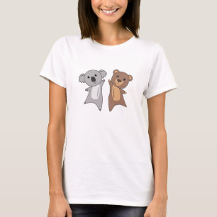 Camiseta Animais Curiosos De Urso Koala Para Crianças