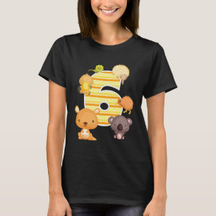 Camiseta Animais da Austrália 6 Birthday Kangaroo Koala Pla