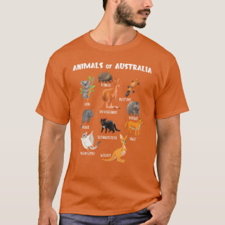 Camiseta Animais Da Austrália Animal Educacional Canguru f