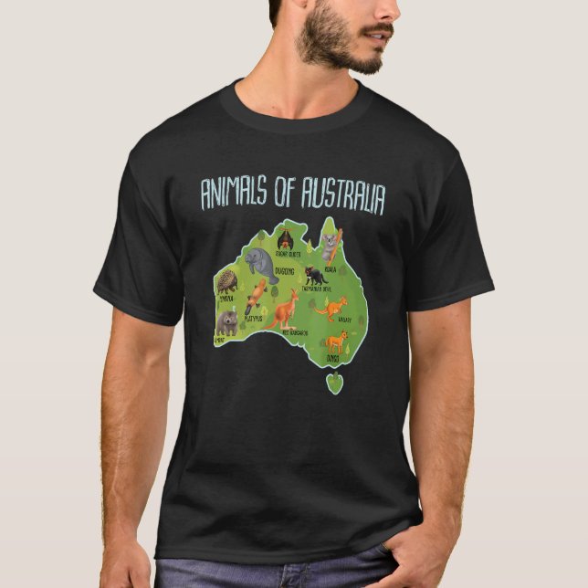 Camiseta Animais Da Austrália, Educativos Em Animais (Frente)