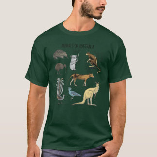 Camiseta Animais Da Austrália Mundo Animal Friso Educativo