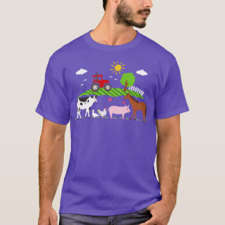 Camiseta Animais da exploração de tratores fazendas