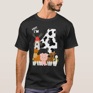 Camiseta Animais da Fazenda com 4 anos É minha 4ª festa de