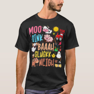 Camiseta Animais Da Fazenda Parecem Oink Baa Neigh Cluck Mo
