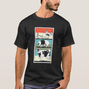 Camiseta Animais da Fazenda Patos Galinha Porco e Vaca