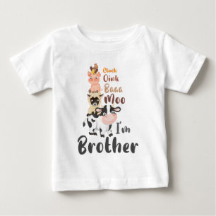 Camiseta Animais da Fazenda Primeiro Aniversário Irmão Gême