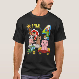 Camiseta Animais da Fazenda Trator de Quintal 4º Aniversá
