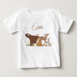 Camiseta Animais da Floresta Amigos do Bosque Chá de Bebê