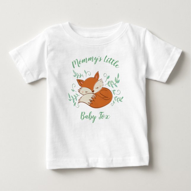 Camiseta Animais Da Floresta Chá de fraldas De Raposa (Frente)