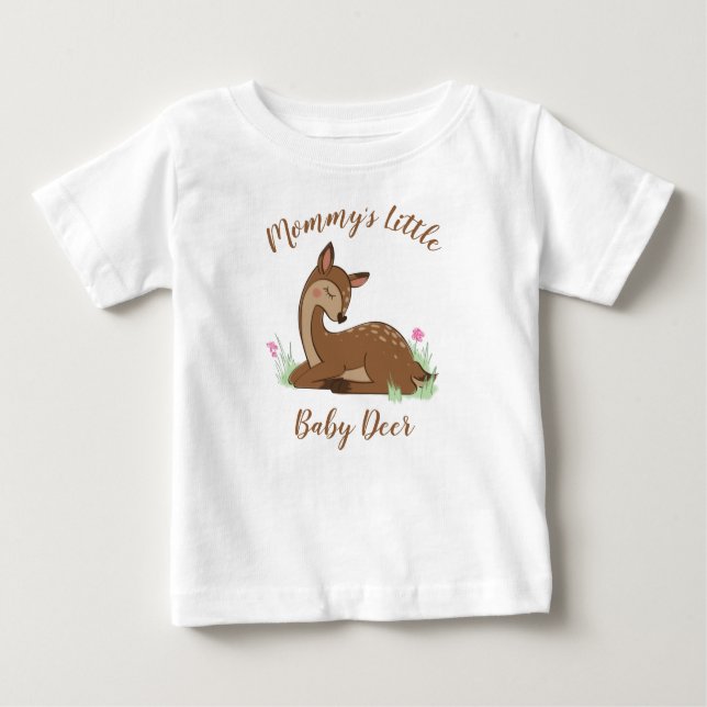 Camiseta Animais Da Floresta Chá de fraldas Deer Fawn (Frente)