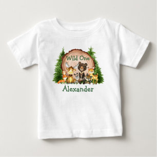 Camiseta Animais da Floresta de Árvores Rásticas Selvagen