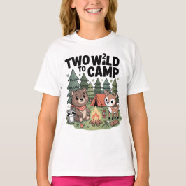 Camiseta Animais da floresta em aquarela acampam no 2º aniv