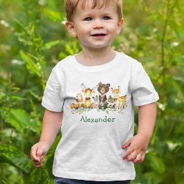 Camiseta Animais da Floresta Florestal de Aquarela