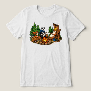 Camiseta Animais da Floresta Noite ao Redor da Fogueira
