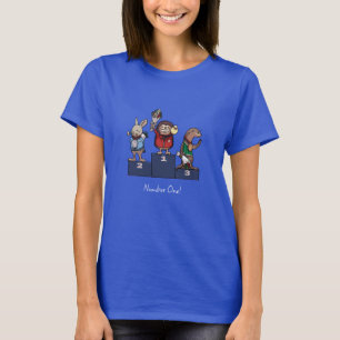 Camiseta Animais da Floresta Número Um! Arte do Pódio de Pr