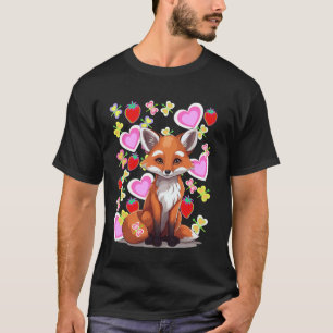 Camiseta Animais da Floresta Raposa Raposas Morangos Verão
