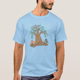 Camiseta Animais da Floresta Tocando Música Arte Folclóri
