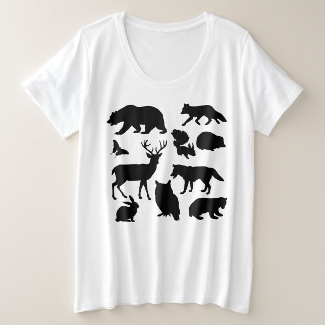 Camiseta Animais Da Floresta, Vida Selvagem (Frente do Design)