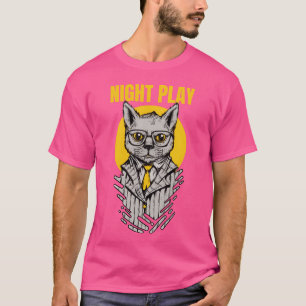 Camiseta animais da máfia apresentando um gato com óculos v