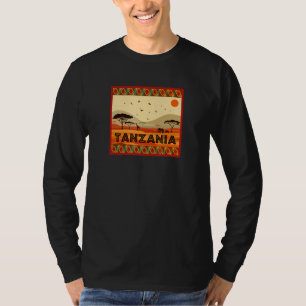 Camiseta Animais da Savana Africana Paisagem Tanzânia