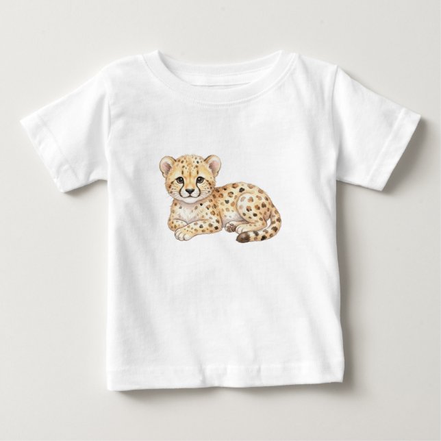 Camiseta Animais da Savana-Bebê Guepardo (Frente)