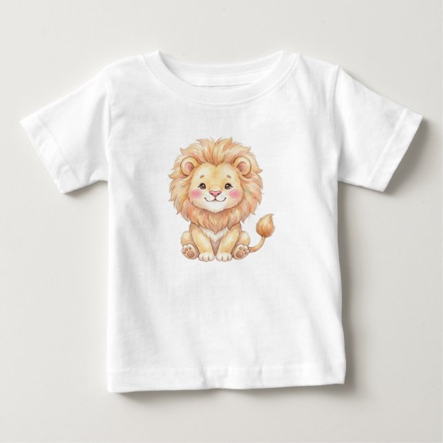 Camiseta Animais da Savana-Bebê Leão (Frente)