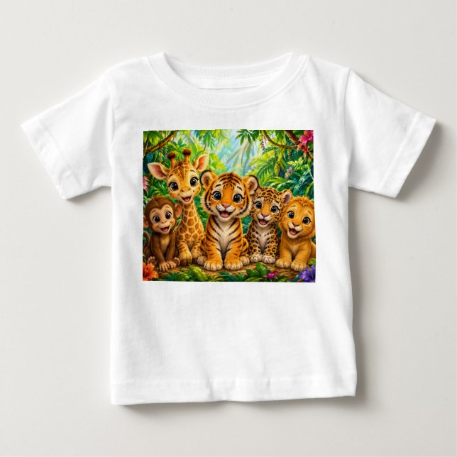 Camiseta Animais da Selva Bebês (Frente)