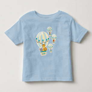 Camiseta Animais da Selva Gelada Voando em Balões de Ar Qu