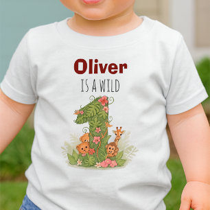 Camiseta Animais da Selva Safari Primeiro Aniversário