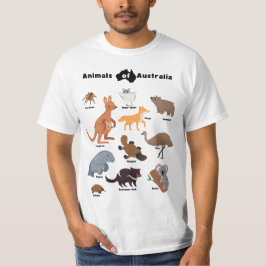 Camiseta Animais da Vida Selvagem Aussie da Austrália
