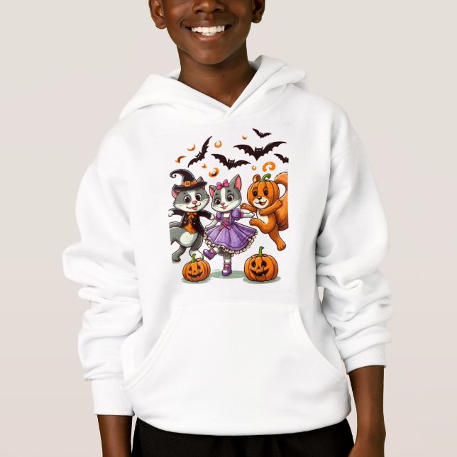 Camiseta Animais Dançando em Figurinos de Halloween (Frente)